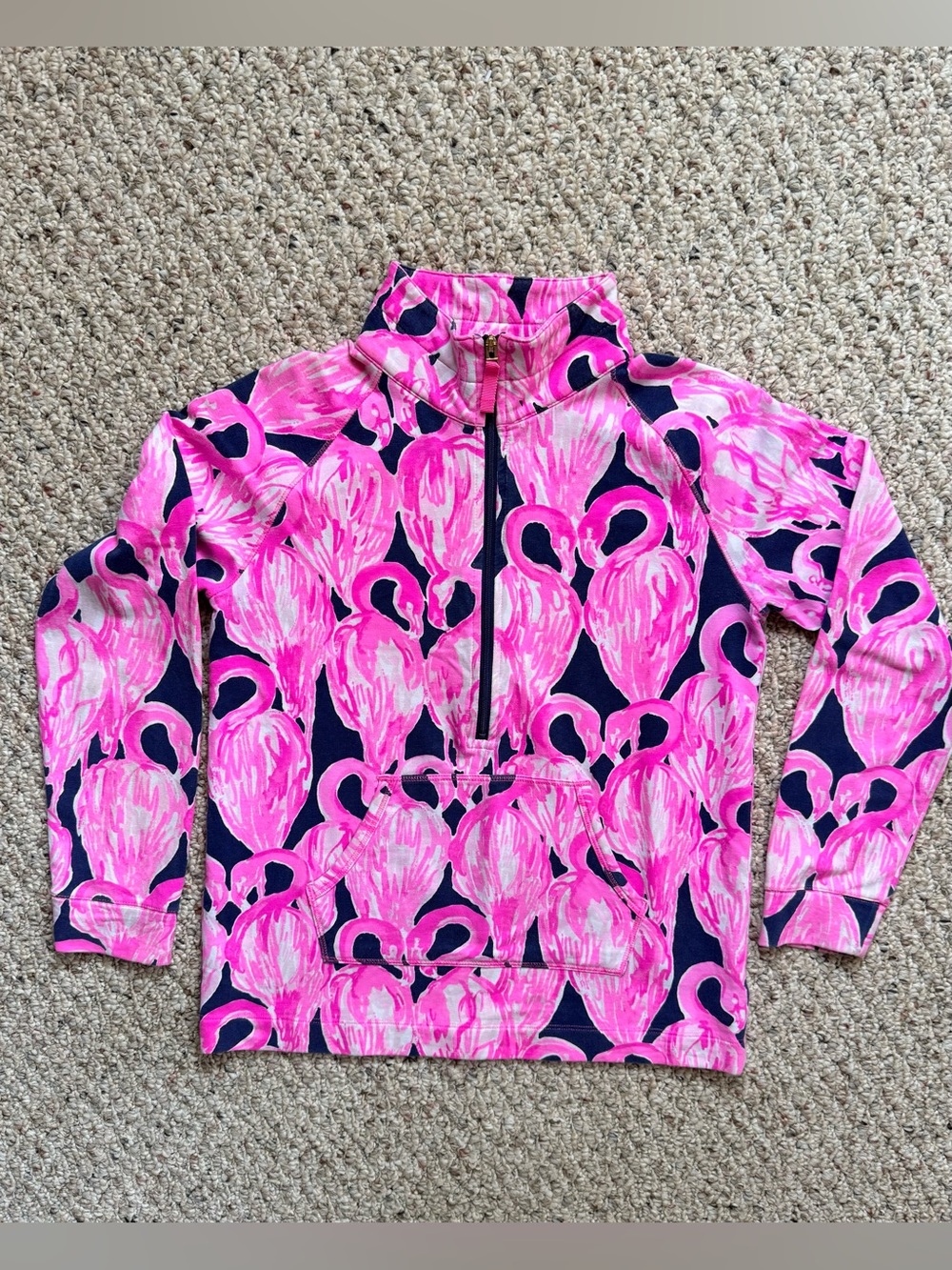 Lilly Pulitzer Girls Skipper Popover |Gimme Some Leg Flamingo | XL 12/14